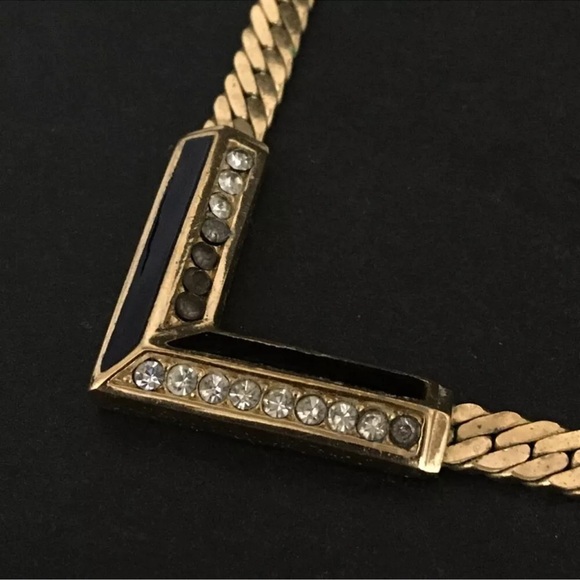 Authentic Christian Dior Rhinestone Gold Tone Pendant Necklace - Picture 3 of 8